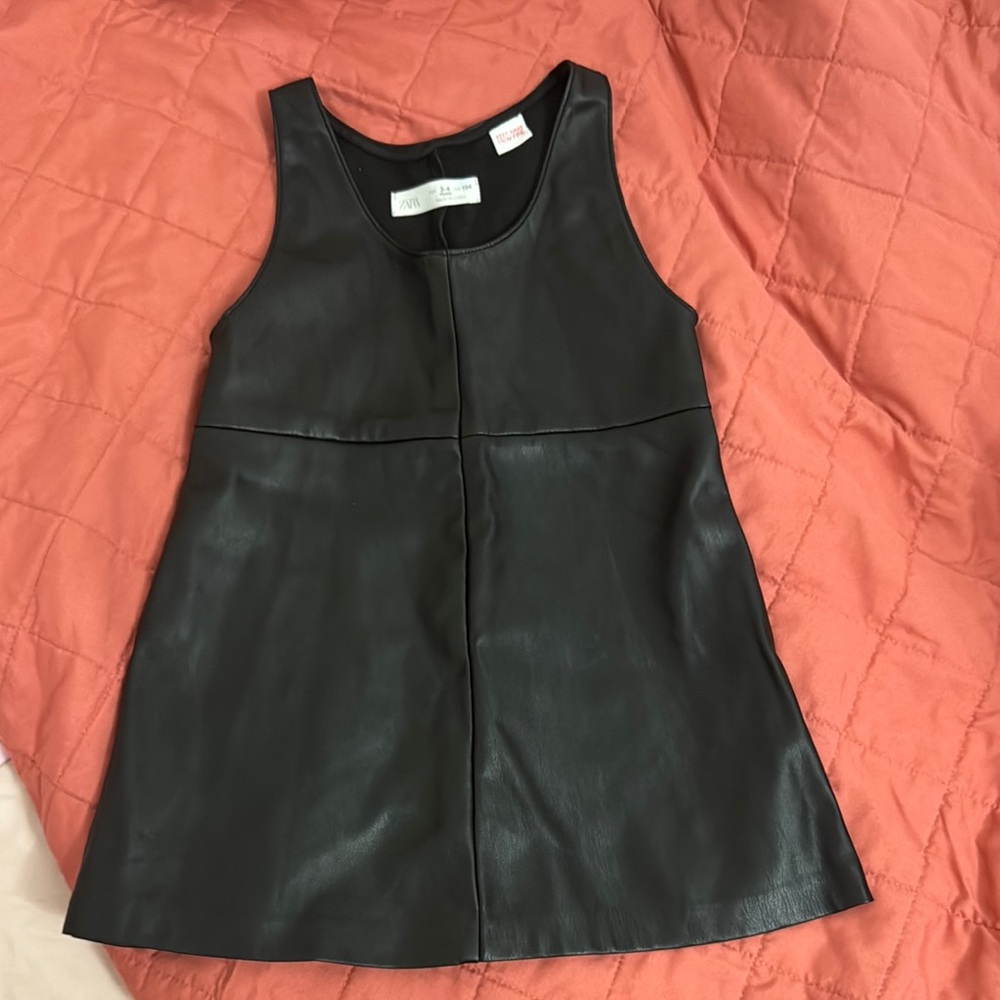 Zara Black Faux Leather Dress